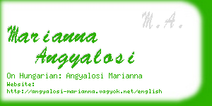 marianna angyalosi business card